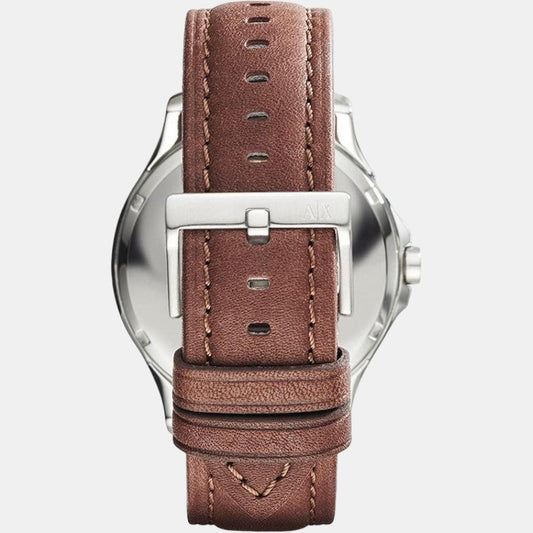 Hampton Men Quartz Blue Dial Analog Leather Watch AX2133 Armani Exchange 46 mm Round Quartz watch