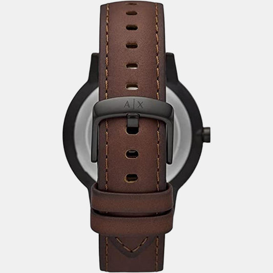 Cayde Men Quartz Black Dial Analog Leather Watch AX2706 Armani Exchange 42 mm Round Quartz watch