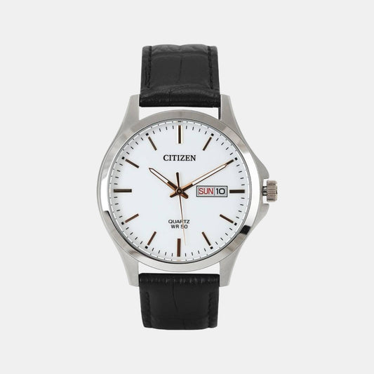 Male White Analog Leather Watch BF2009-11A