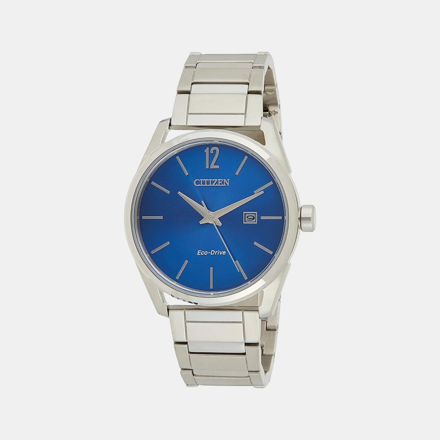 Male Blue Analog Stainless Steel Eco-Drive Watch BM7411-83L