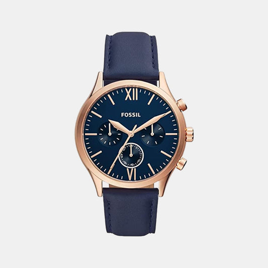 Male Blue Leather Chronograph Watch BQ2412