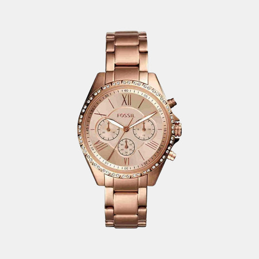 Female Rose Gold Stainless Steel Chronograph Watch BQ3377IT
