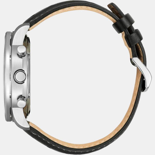 Eco-Drive Men Eco-Drive White Dial Chronograph Leather Watch CA4500-32A Citizen Stainless Steel Round watch