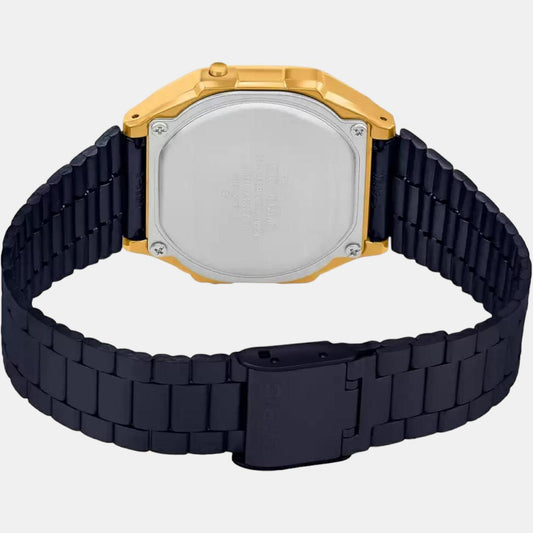 Vintage Men Quartz Black Dial Digital Stainless Steel Watch D148 Casio 34 mm Square Quartz watch