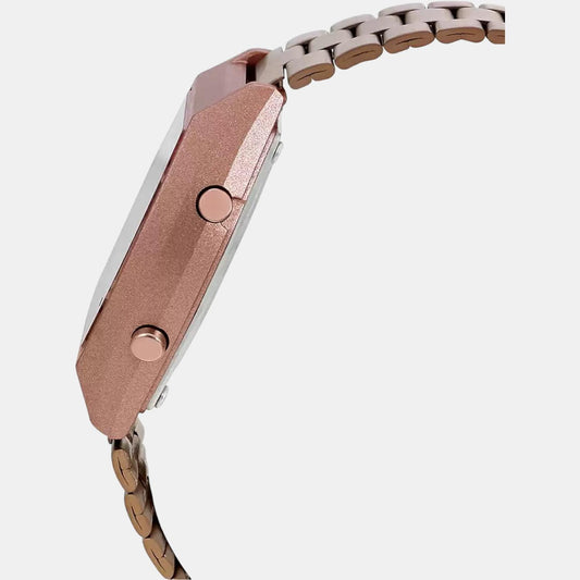 Vintage Unisex Quartz Rose Gold Dial Digital Stainless Steel Watch D187 Casio 35 mm Square Quartz watch