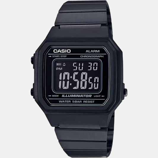 Vintage Unisex Quartz Black Dial Digital Stainless Steel Watch D199 Casio 42 mm Square Quartz watch
