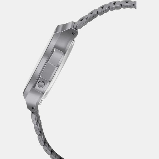 Vintage Men Quartz Two Tone Dial Digital Stainless Steel Watch D285 Casio 42 mm Square Quartz watch