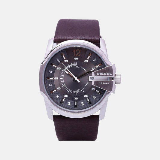 Male Black Analog Leather Watch DZ1206