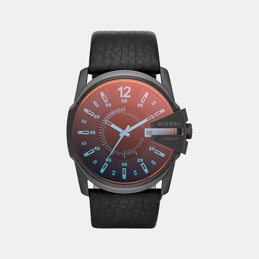 Male Black Analog Leather Watch DZ1657