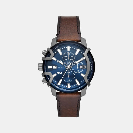 Male Blue Leather Chronograph Watch DZ4604