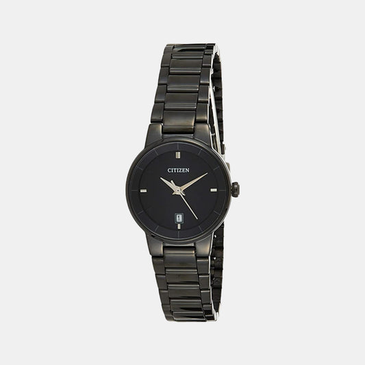 Female Black Analog Stainless Steel Watch EU6017-54E