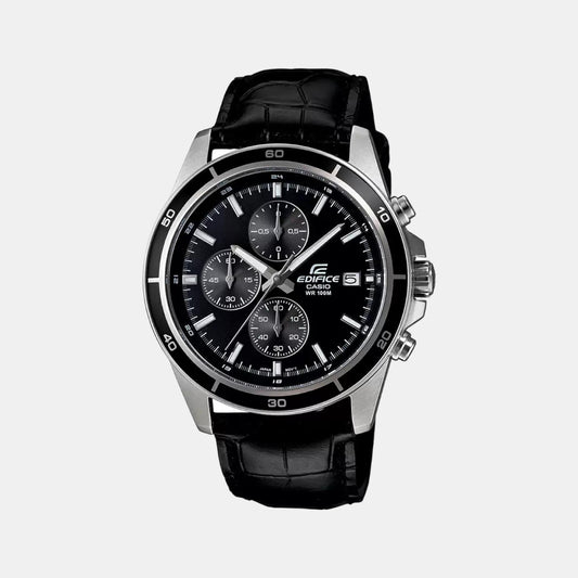 Edifice Male Leather Chronograph Watch EX096