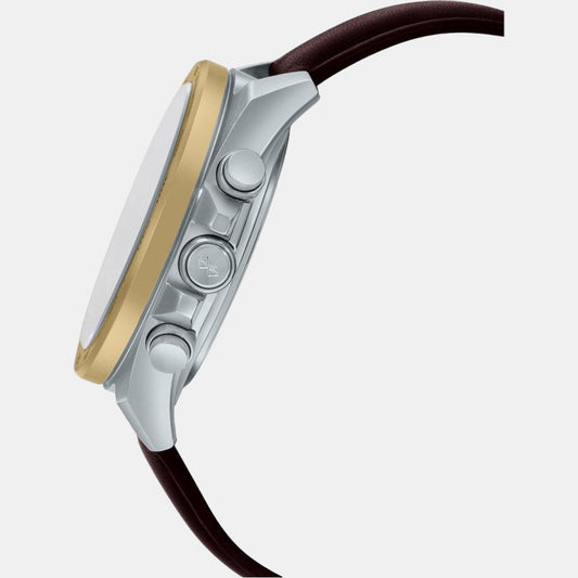 Edifice Men Quartz Black Dial Analog-Digital Leather Watch EX530 Casio 48 mm Round Quartz watch