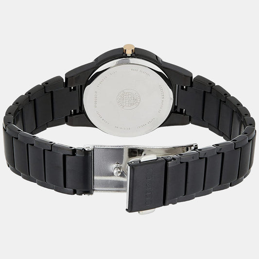 Axiom Women Quartz Black Dial Analog Stainless Steel Watch GA1055-57F Citizen 30 mm Round Quartz watch