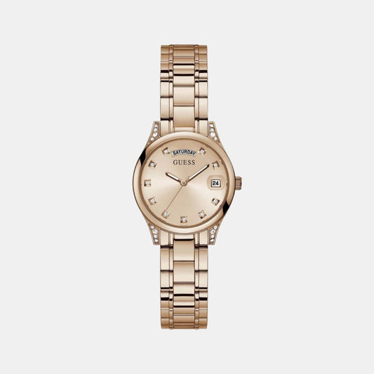 Female Rose Gold Analog Stainless Steel Watch GW0385L3