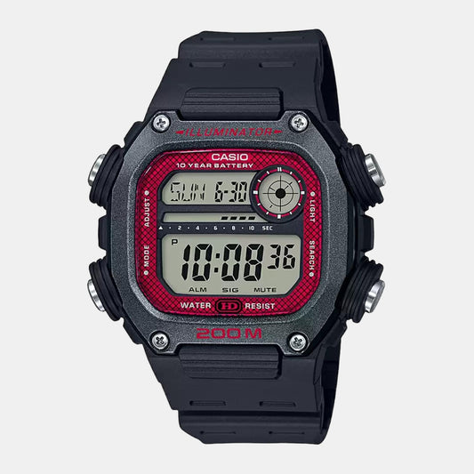 Youth Men Quartz Black Dial Digital Resin Watch I117 Casio 50 mm Oval Quartz watch