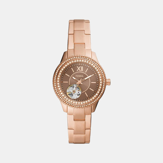 Female Brown Analog Stainless Steel Automatic Watch ME3211