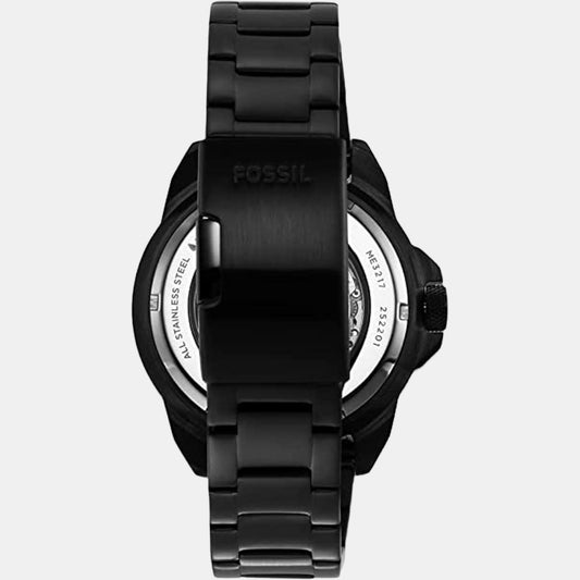 Bronson Men Automatic Black Dial Analog Stainless Steel Watch ME3217 Fossil 44 mm Round Automatic watch