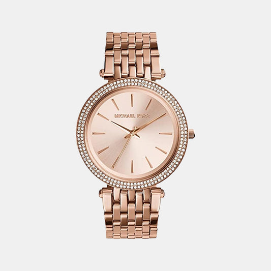 Female Rose Gold Analog Stainless Steel Watch MK3192
