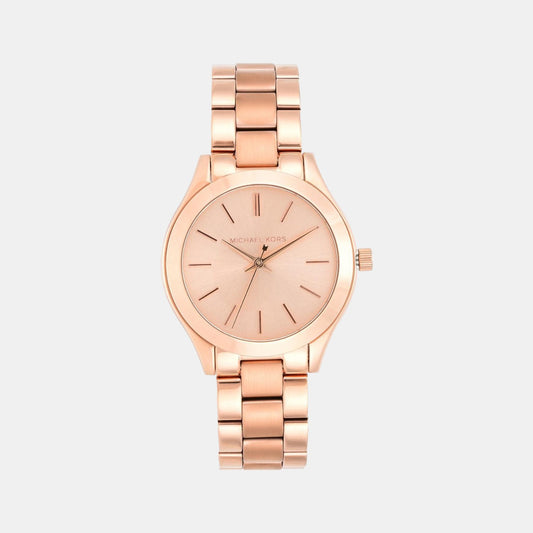 Female Rose Gold Analog Stainless Steel Watch MK3513