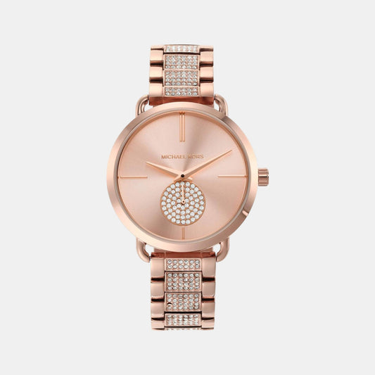 Female Rose Gold Analog Stainless Steel Watch MK4598