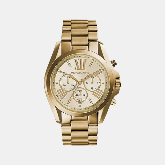 Female Gold Stainless Steel Chronograph Watch MK5605