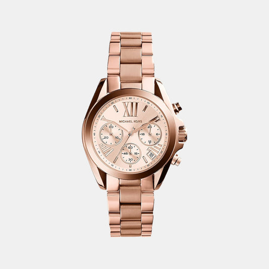 Female Rose Gold Stainless Steel Chronograph Watch MK5799