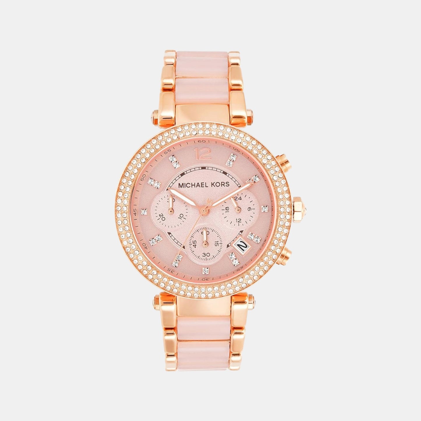 Female Rose Gold Stainless Steel Chronograph Watch MK5896I