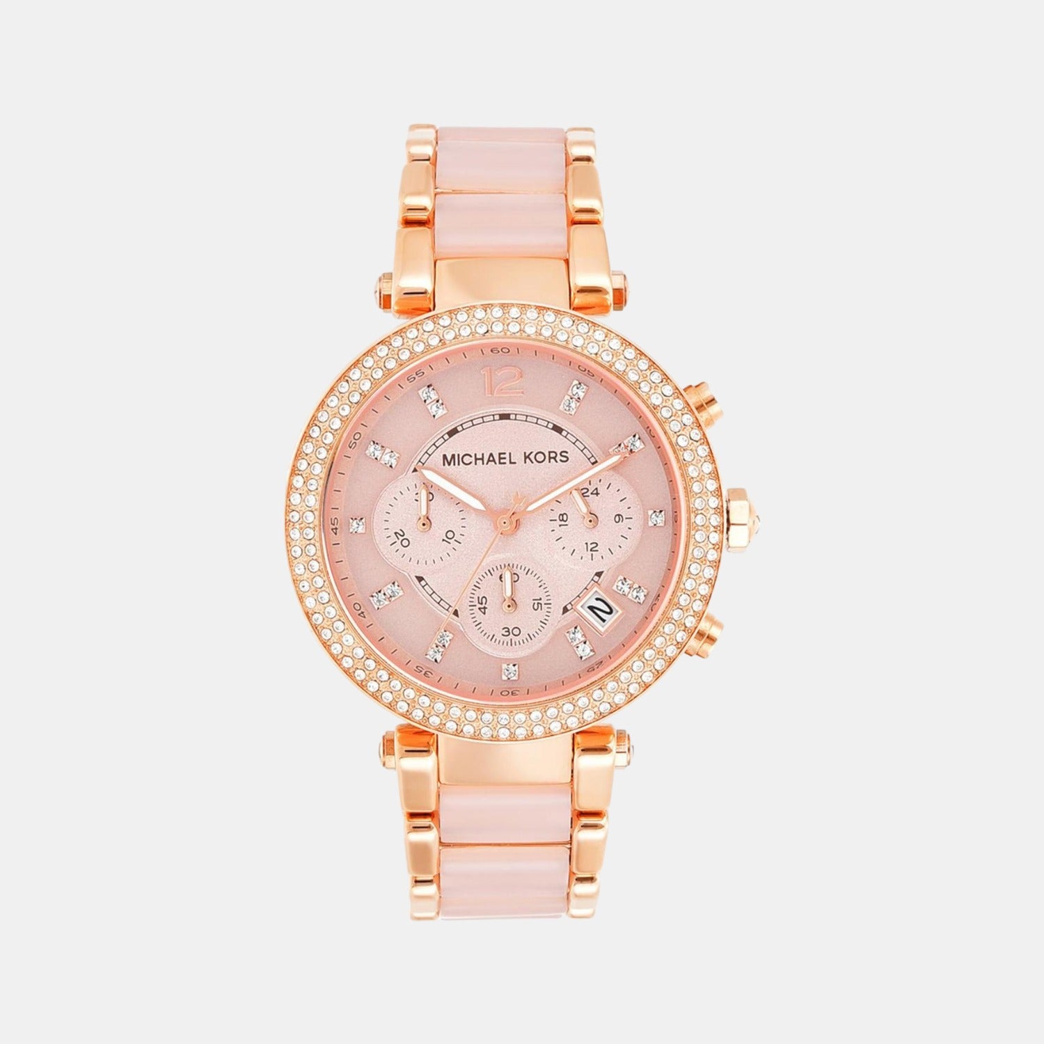Female Rose Gold Stainless Steel Chronograph Watch MK5896