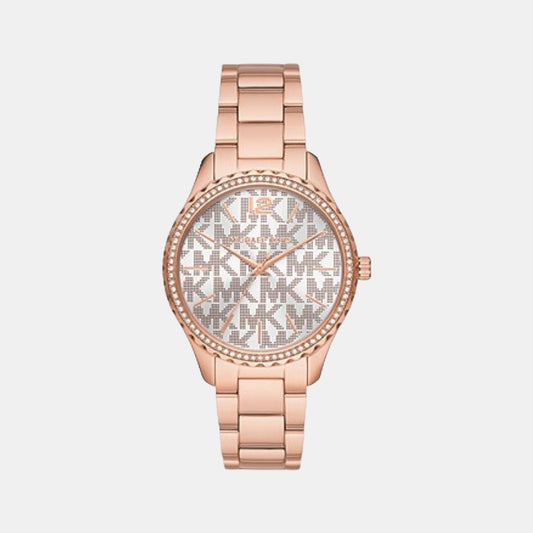 Female Rose Gold Analog Stainless Steel Watch MK7297