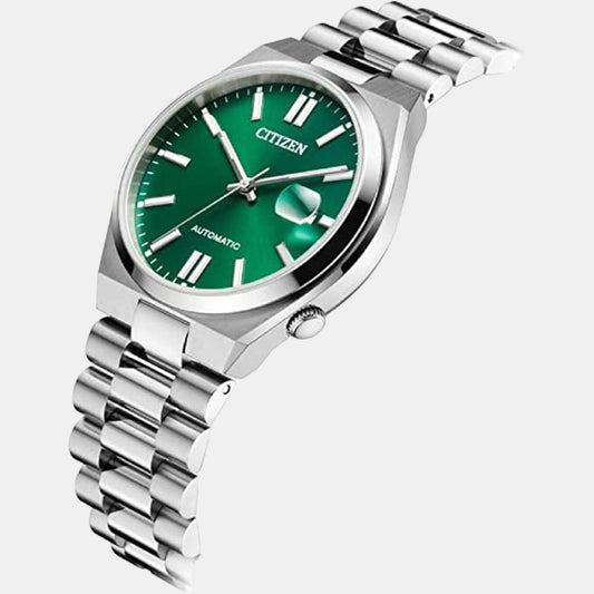 Tsuyosa Men Automatic Green Dial Analog Stainless Steel Watch NJ0150-81X Citizen 40 mm Round Automatic watch