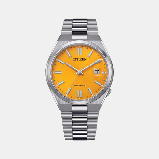 Male Yellow Analog Stainless Steel Automatic Watch NJ0150-81Z
