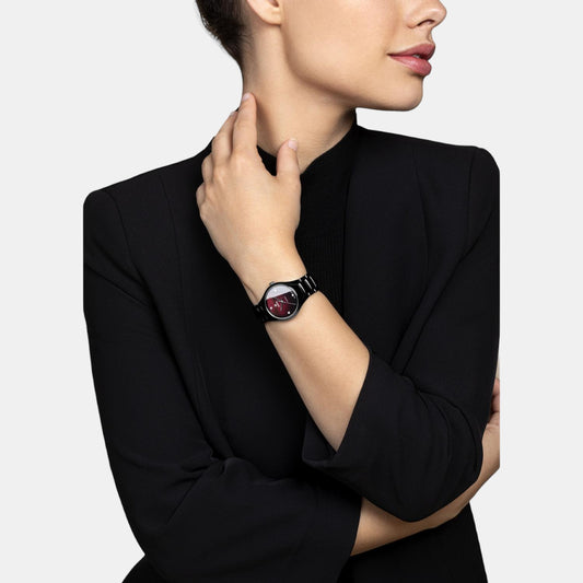 True Round Women Automatic Black Dial Analog Ceramic Watch R27242742 Rado 30 mm Round Automatic watch