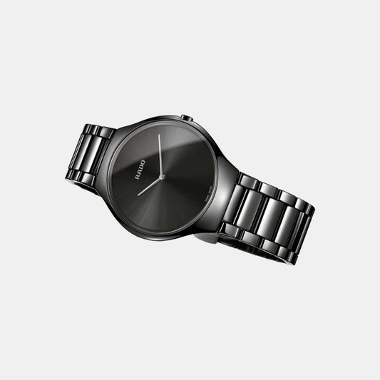 True Thinline Unisex Quartz Black Dial Analog Ceramic Watch R27741182 Rado 39 mm Round Quartz watch