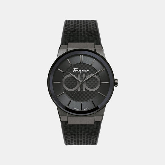 Male Black Analog Silicon Watch SFHP00320