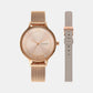Female Gold Analog Stainless Steel Watch SKW1150SET