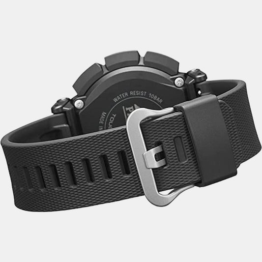 Protrek Men Quartz Grey Dial Digital Silicone Watch SL109 Casio 52 mm Round Quartz watch