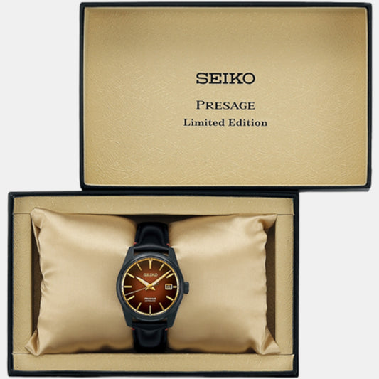 Presage Sharp Edged Limited Edition Series Men Automatic Brown Dial Analog Leather Watch SPB331J1 Seiko 39.3 mm Round Automatic watch