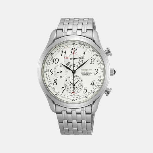 Male White Chronograph Stainless Steel Watch SPC251P1