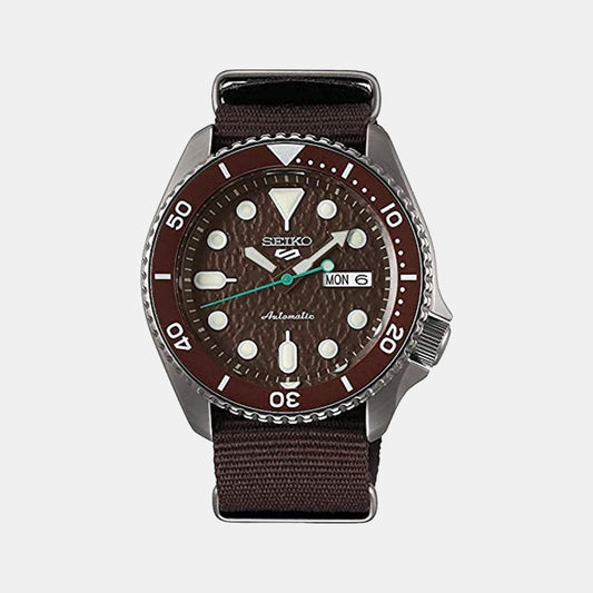 Male Brown Analog Stainless Steel Watch SRPD85K1