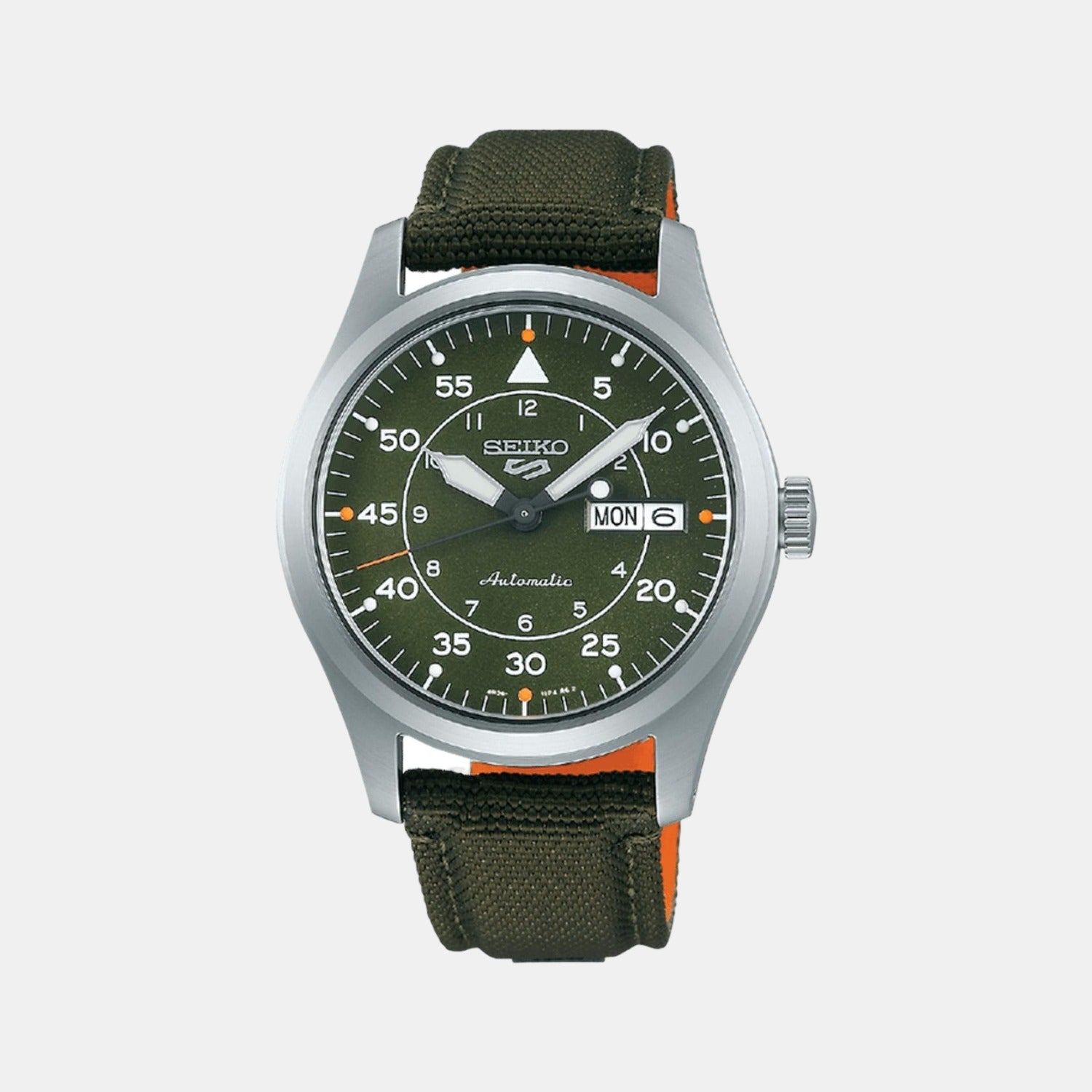 Male Green Analog Leather Automatic Watch SRPH29K1