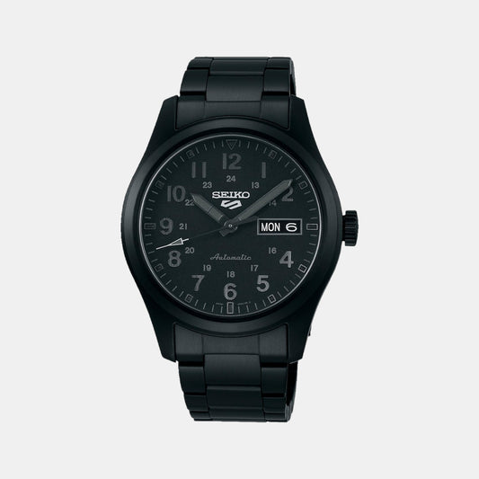 Male Black Analog Stainless Steel Automatic Watch SRPJ09K1