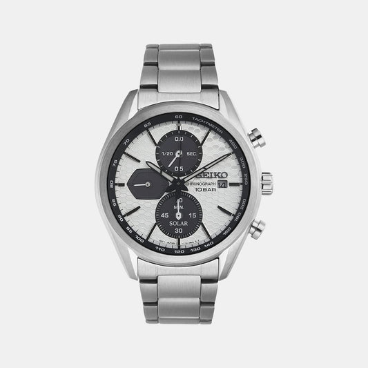 Male White Chronograph Stainless Steel Watch SSC769P1
