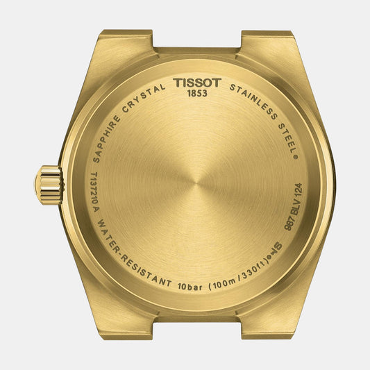 PRX Unisex Quartz Champagne Dial Analog Stainless Steel Watch T1372103302100 Tissot 35 mm Round Quartz watch