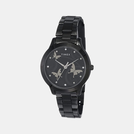 Female Black Analog Stainless Steel Watch TW000T609
