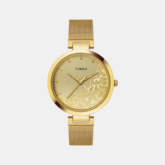 Female Gold Analog Brass Watch TW000X235
