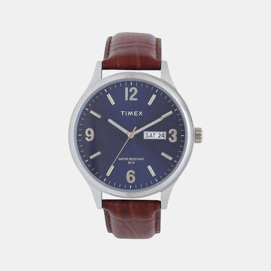 Male Blue Analog Leather Watch TWEG18400