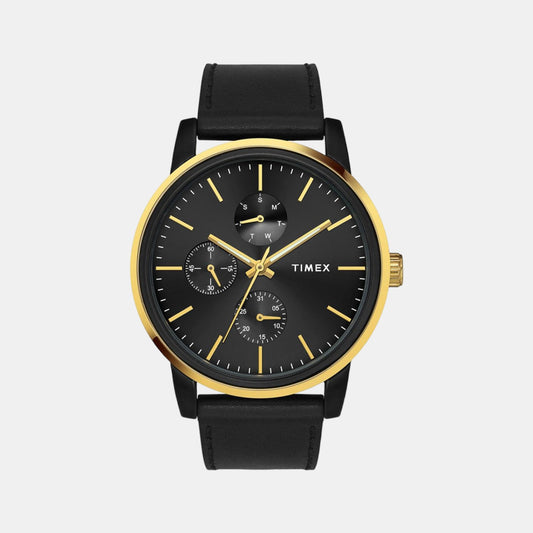 Male Black Analog Leather Watch TWEG18902