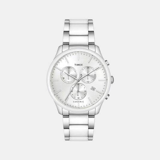 Male Silver Stainless Steel Chronograph Watch TWEG21700