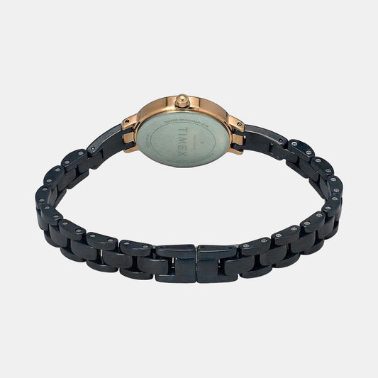 Women Quartz Black Dial Analog Ceramic Watch TWEL15703 Timex 28 mm Round Quartz watch